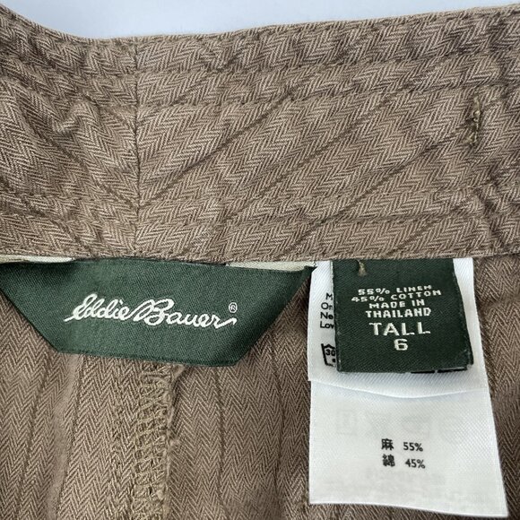 Eddie Bauer Linen Blend Bermuda Shorts Women’s 6 Tall Walking Hiking Casual - Picture 6 of 7